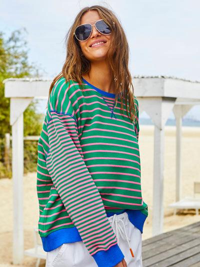 STRIPE SWEAT - GREEN/PINK - SALE