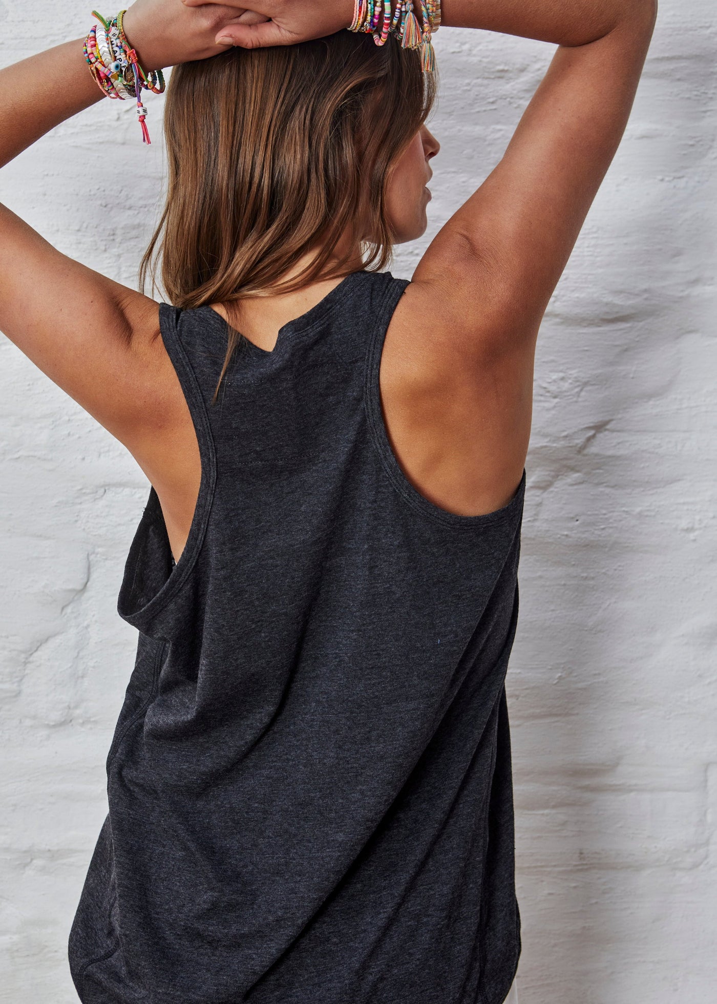 NEW LAYERING TANK - CHARCOAL MARLE