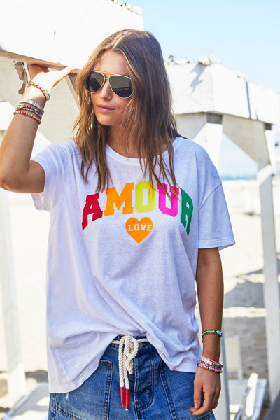 CREW NECK AMOUR TEE - WHITE