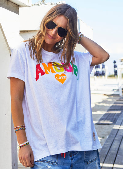 CREW NECK AMOUR TEE - WHITE