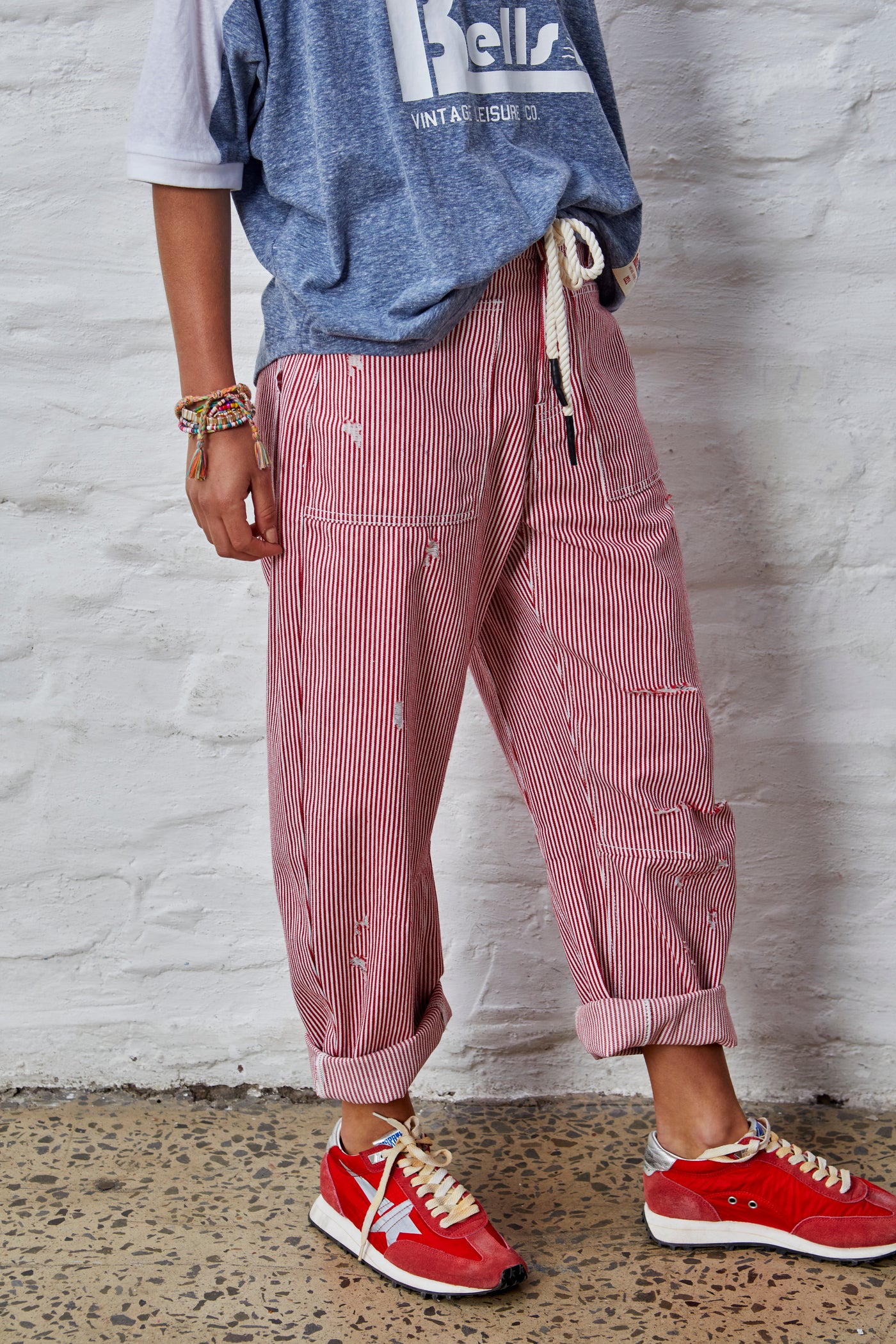 RED PINSTRIPE CARPENTER JEAN