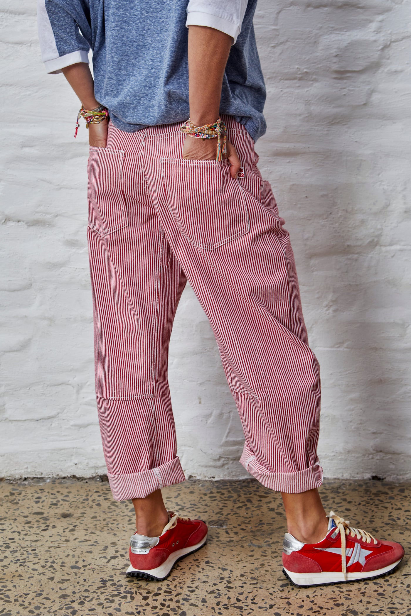 RED PINSTRIPE CARPENTER JEAN